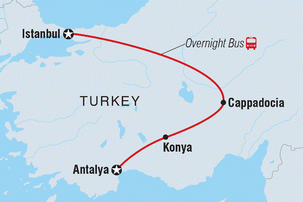 Map: Six Days in Turkey (Intrepid)