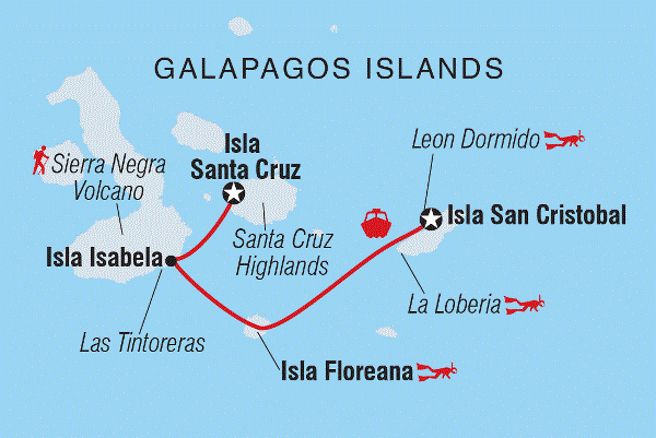Map: Galapagos Island Hopping (Intrepid)