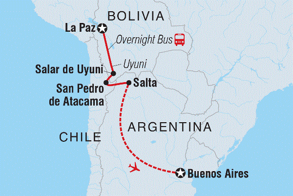 Map: Real Bolivia & Argentina (Intrepid)