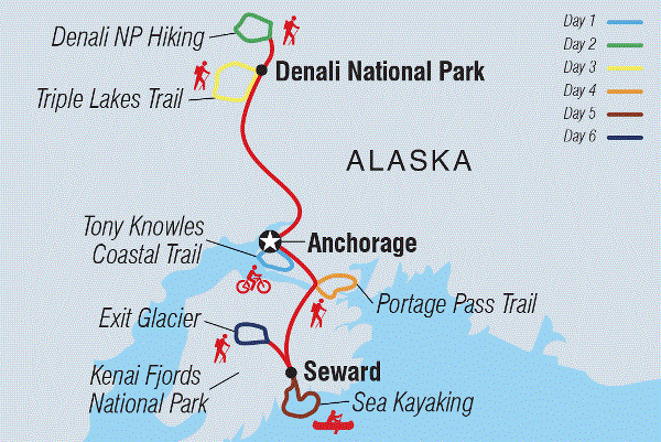 Map: Alaska Hike, Bike & Kayak (Intrepid)