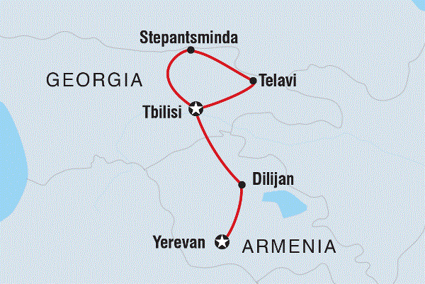 Map: Georgia & Armenia Adventure (Intrepid)