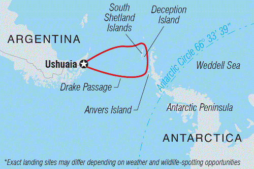 Map: Best of Antarctica: Whale Discovery (Intrepid)