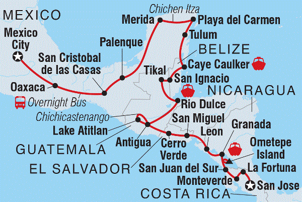 Map: Epic Central America (Intrepid)