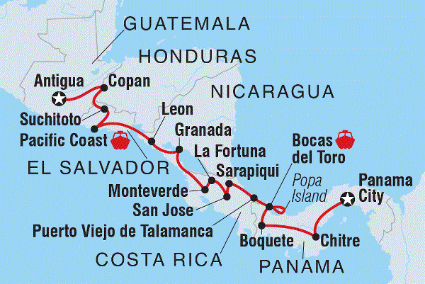 Map: Amazing Central America (Intrepid)