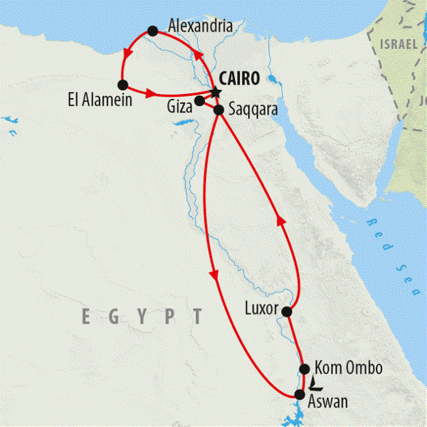Map: Alexandria & Ancient Egypt (On The Go Tours)