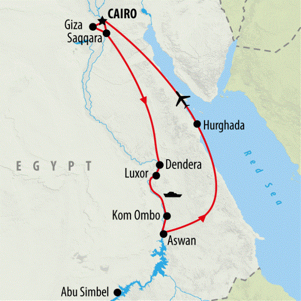 Map: Cairo, Cruise & Coast (On The Go Tours)