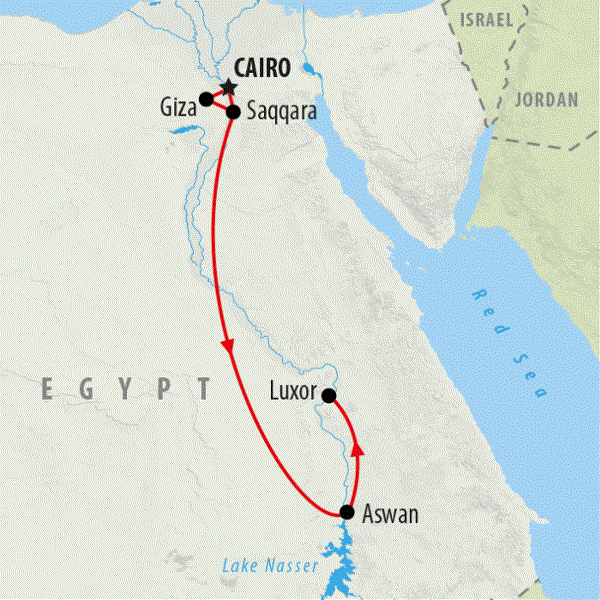 Map: Egyptian Express for Families (On The Go Tours)