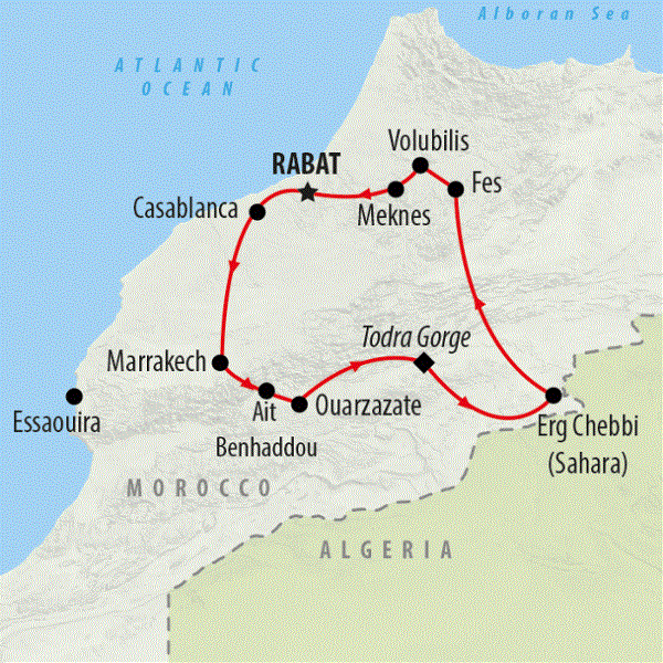 Map: Totally Morocco (On The Go Tours)