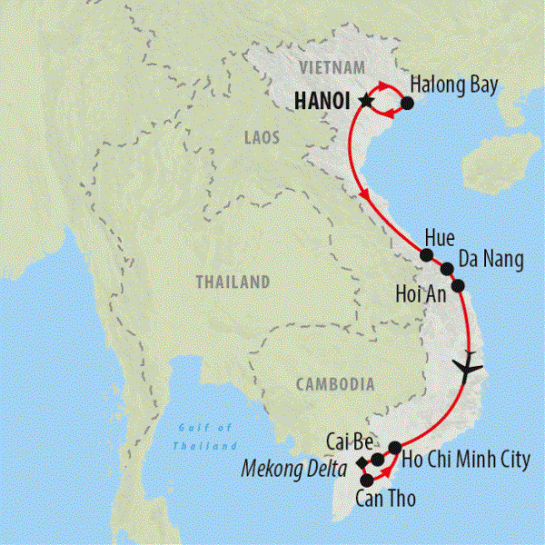 Map: Best of Vietnam (On The Go Tours)