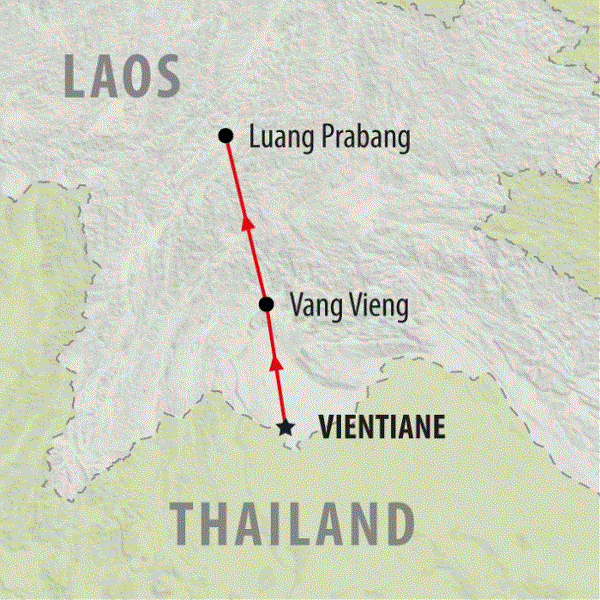 Map: Highlights of Laos (On The Go Tours)
