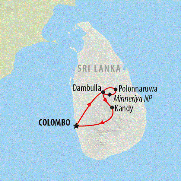 Map: Sri Lanka Family Holiday (On The Go Tours)