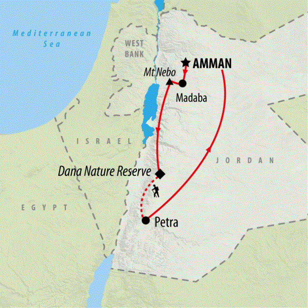 Map: Trek Jordan (On The Go Tours)