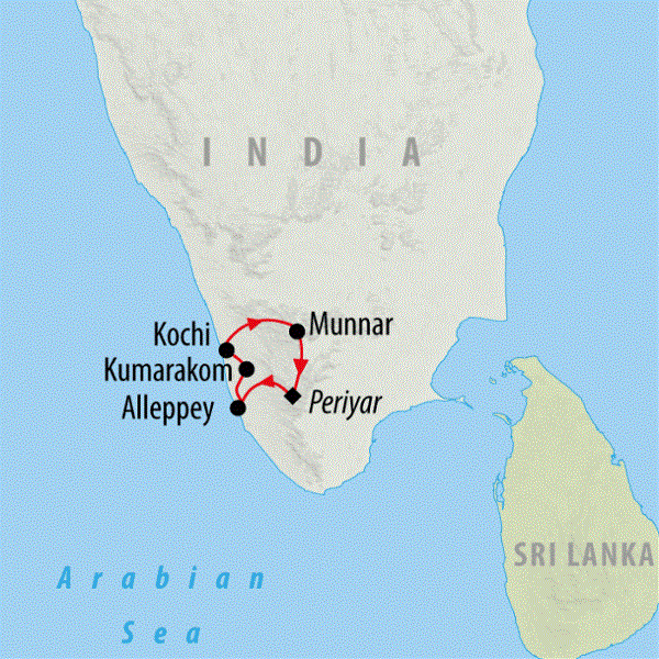Map: Captivating Kerala (On The Go Tours)