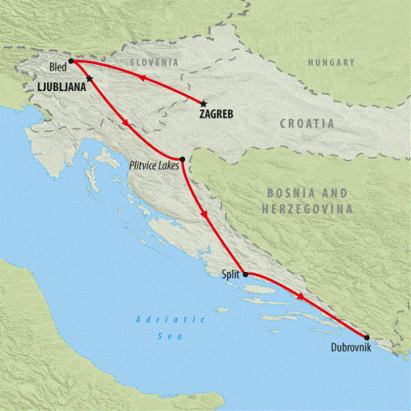Map: Western Balkans Discovery (On The Go Tours)