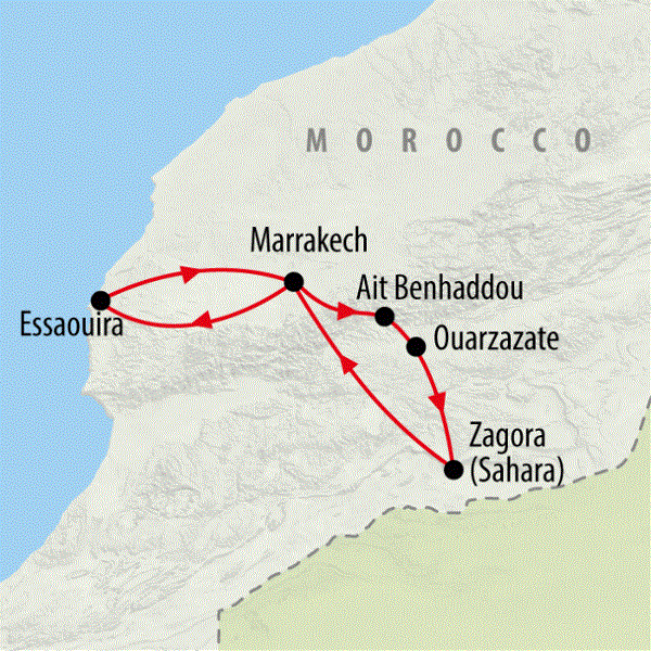 Map: Morocco Express (On The Go Tours)