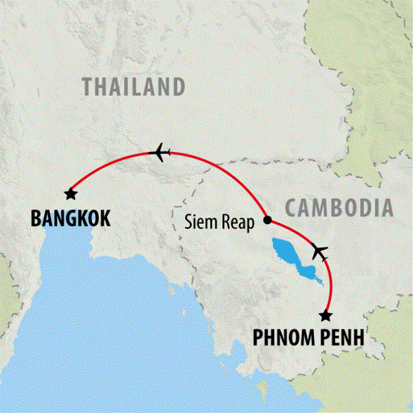Map: Classic Cambodia & Bangkok (On The Go Tours)
