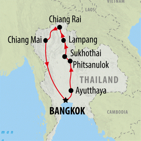 Map: Ancient Thailand (On The Go Tours)