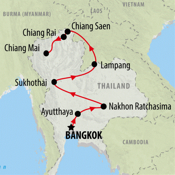 Map: Thailand, Temples & Tribes (On The Go)