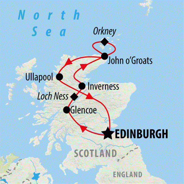 Map: North Scotland, Loch Ness & Orkney (On The Go)