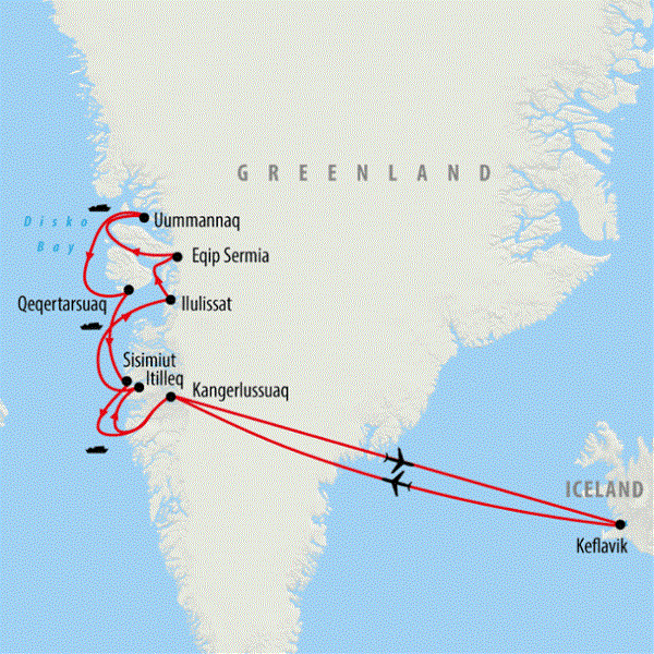 Map: Greenland Disko Bay Discovered (On The Go Tours)