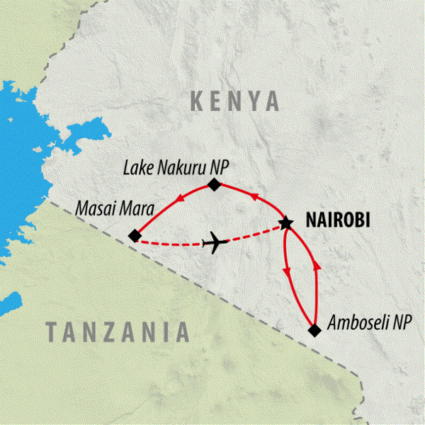 Map: Kenya Wildlife Wonders (On The Go Tours)