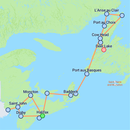 Map: East Canada Uncovered (On The Go)