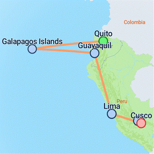 Map: Quito, Galapagos & Peru (On The Go)