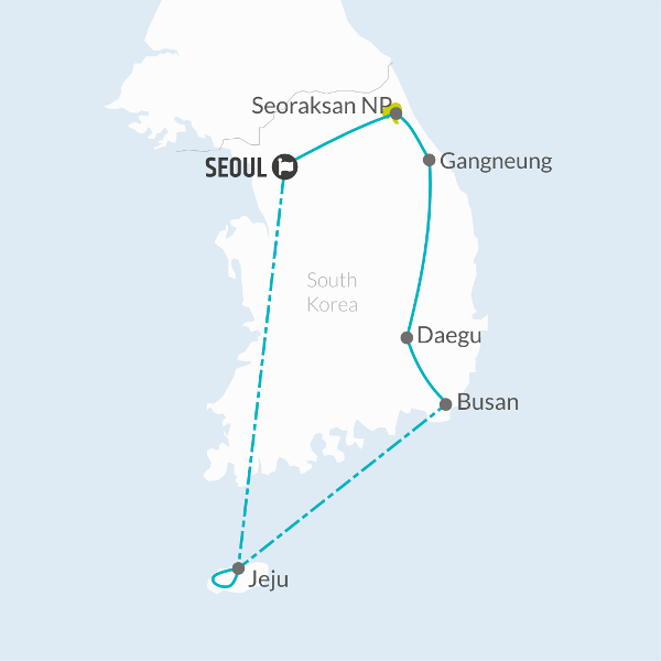Map: Korean World Heritage Adventure 10D/9N (Bamba)