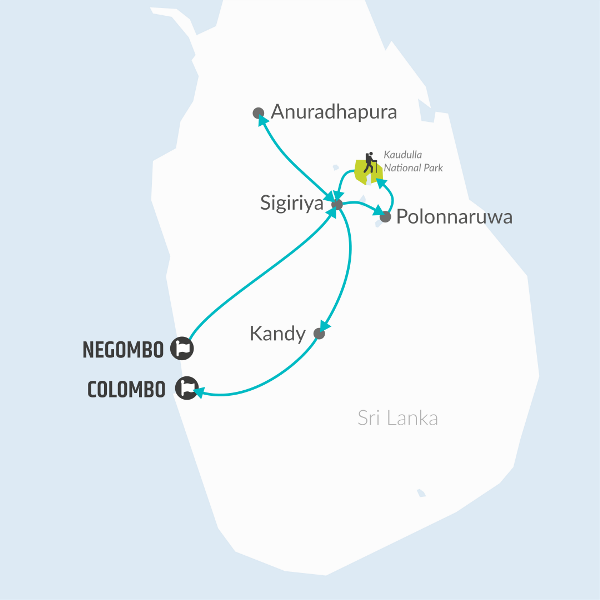 Map: Highlights of Sri Lanka 7D/6N (Bamba)