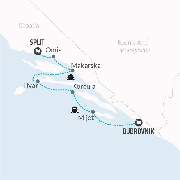 Map: Croatia Sailing Adventure 8D/7N (Dubrovnik to Split) (Bamba)