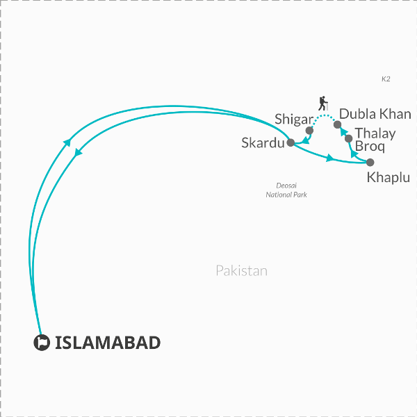 Map: Pakistan Hike Around The Giants 11D/10N (Bamba)