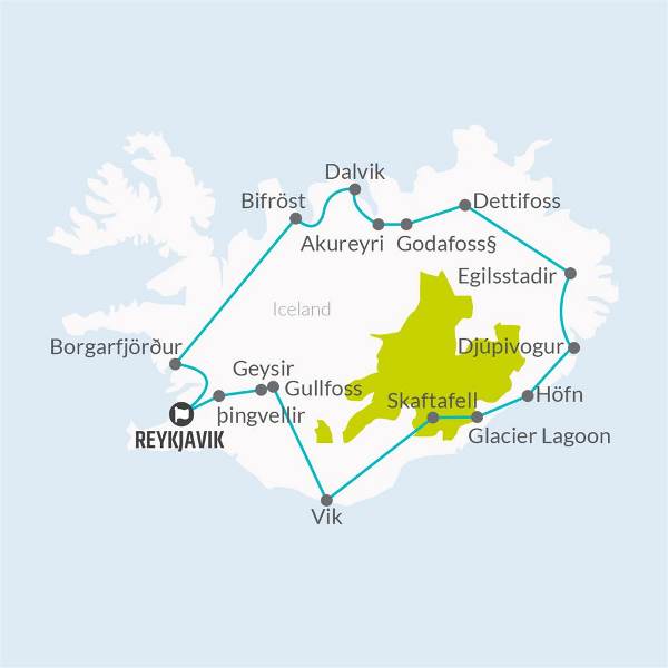 Map: Iceland Adventurer 6D/5N (Bamba)