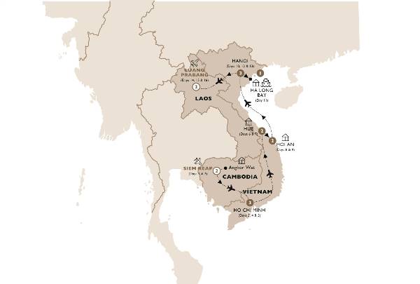 Map: Inspiring Indochina (Insight Vacations Luxury Gold)