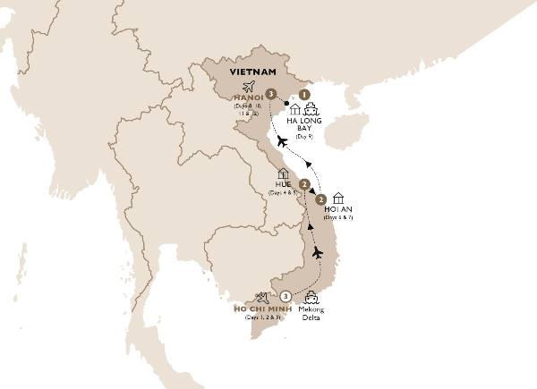 Map: Spirit of Vietnam (Insight Vacations Luxury Gold)