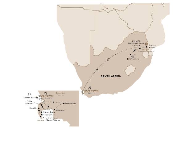 Map: Spectacular South Africa (Insight Vacations Luxury Gold)