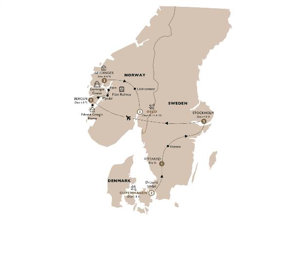 Map: Timeless Scandinavia (Insight Vacations Luxury Gold)
