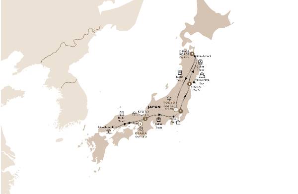 Map: Majestic Japan (Insight Vacations Luxury Gold)