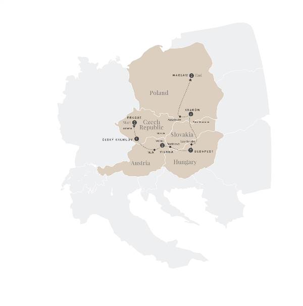 Map: Harmony of Central Europe (Insight Vacations Luxury Gold)