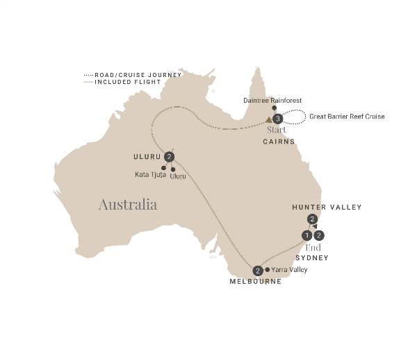 Map: Inspiring Australia (Insight Vacations Luxury Gold)