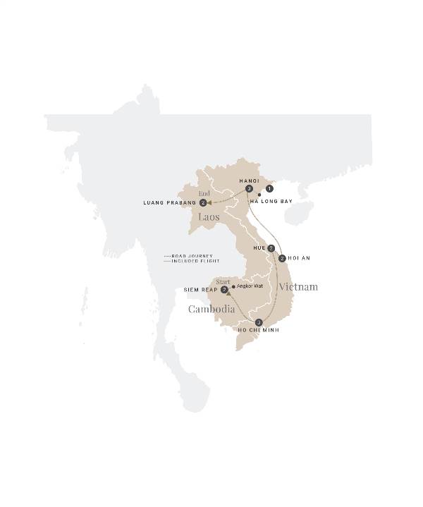Map: Inspiring Indochina (Insight Vacations Luxury Gold)