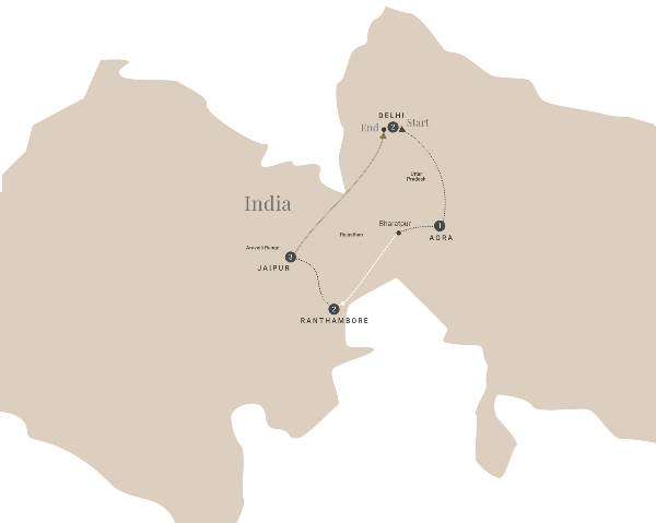 Map: Essence of India (Insight Vacations Luxury Gold)