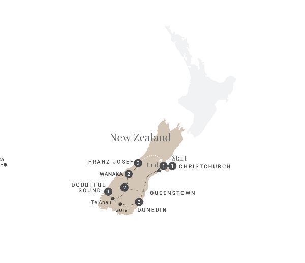 Map: The Southern Drift (Insight Vacations Luxury Gold)
