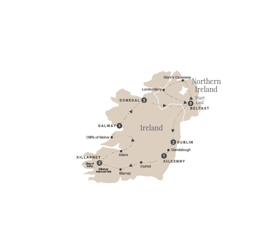 Map: Ultimate Ireland (Insight Vacations Luxury Gold)