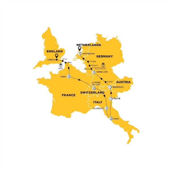 Map: European Experience (Costsaver)