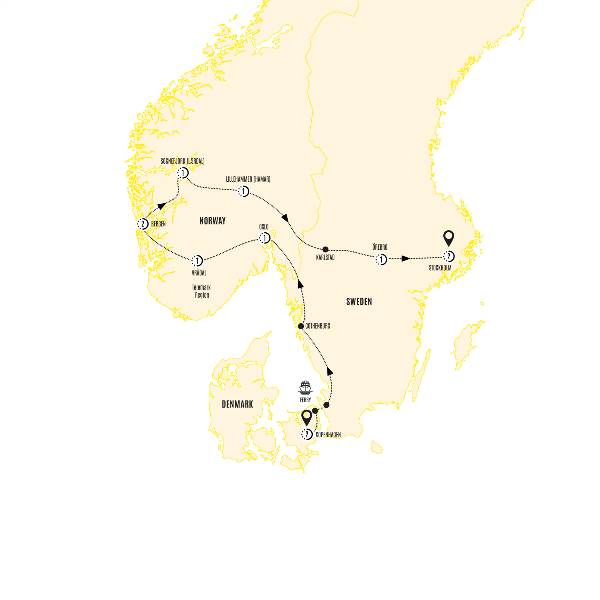 Map: Highlights of Scandinavia (Costsaver)