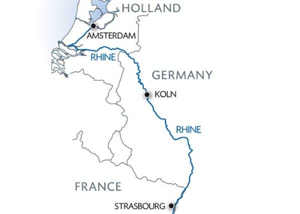 Map: Rhineland and Dutch Christmas (port-to-port cruise) (Croisi Europe)