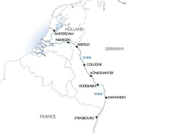 Map: New year in Holland and the romantic Rhine (port-to-port cruise) (Croisi Europe)