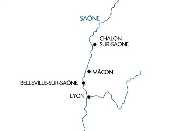 Map: Uitzonderlijke cruise op de Saône om de Beaujolais Nouveau te verwelkomen (formule haven/haven) (Croisi Europe)