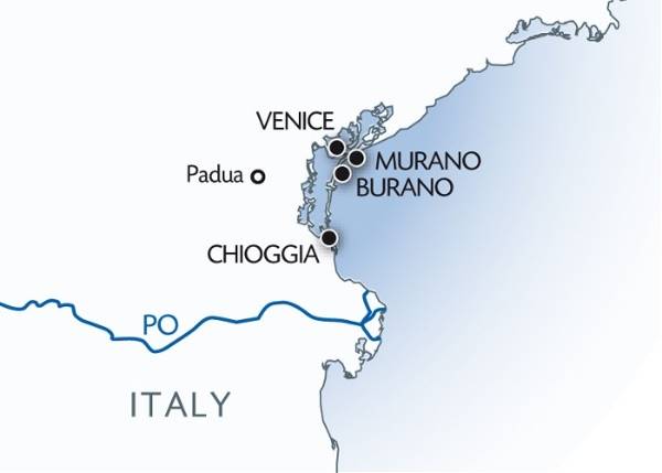 Map: Christmas in Venice (port-to-port cruise) (Croisi Europe)