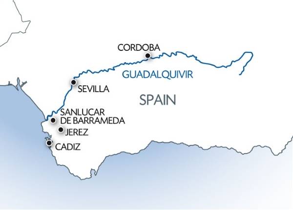 Map: Nieuwjaar op de Guadalquivir (formule haven/haven) (Croisi Europe)